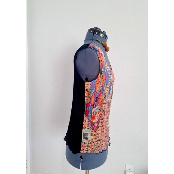 Rossi Roma Long sleeve button up crinkle blouse + Tank Twin Set Size Large - Picture 10 of 15